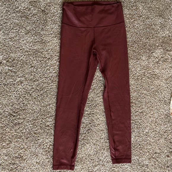 ❤️Lululemon Wunder Train High Rise Leggings 25” Radiate Foil Print Red Merlot ❤️ - Picture 8 of 9